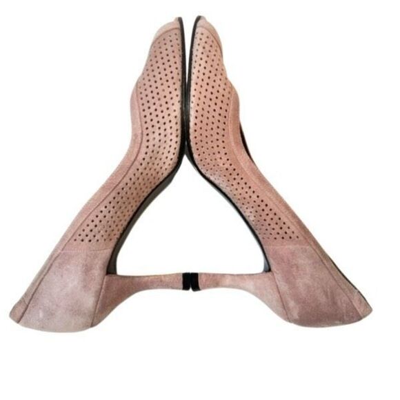 Stuart Weitzman Perforated Suede Heels in Pink Rose Nuinvited 6 - Picture 3 of 16